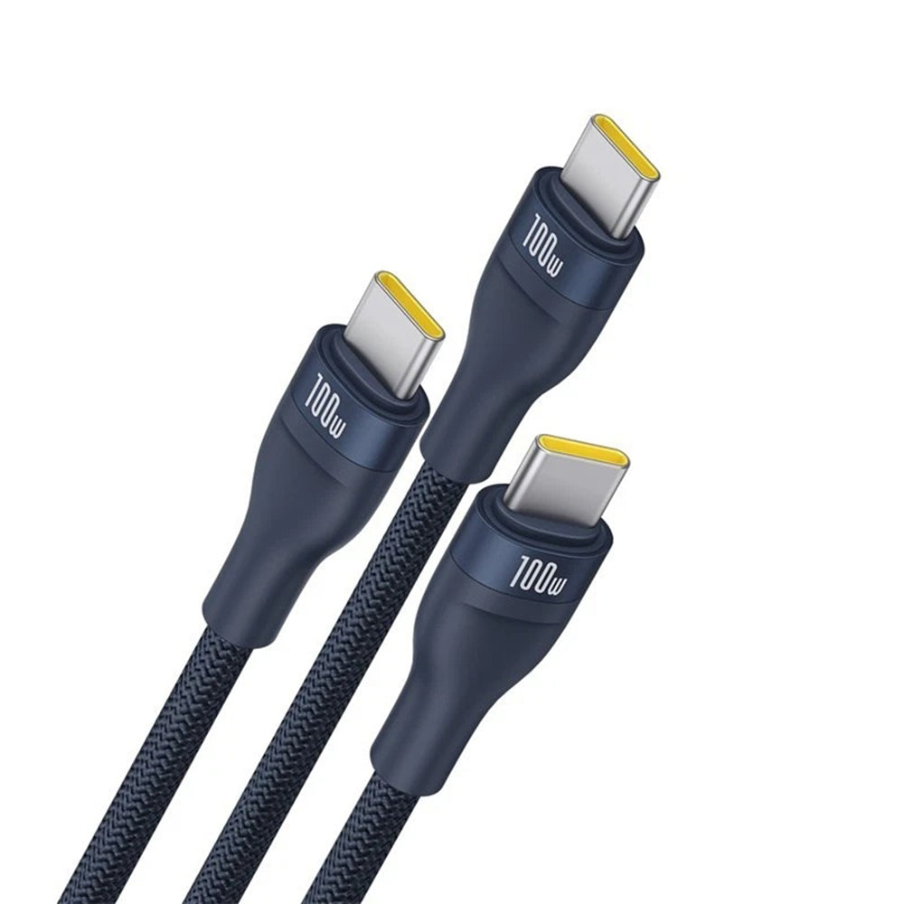 USB-C Laddningskabel - 3 x USB-C Baseus Flash Series III 3in1, 100W, 1.5m, Blå P10377503321-00
