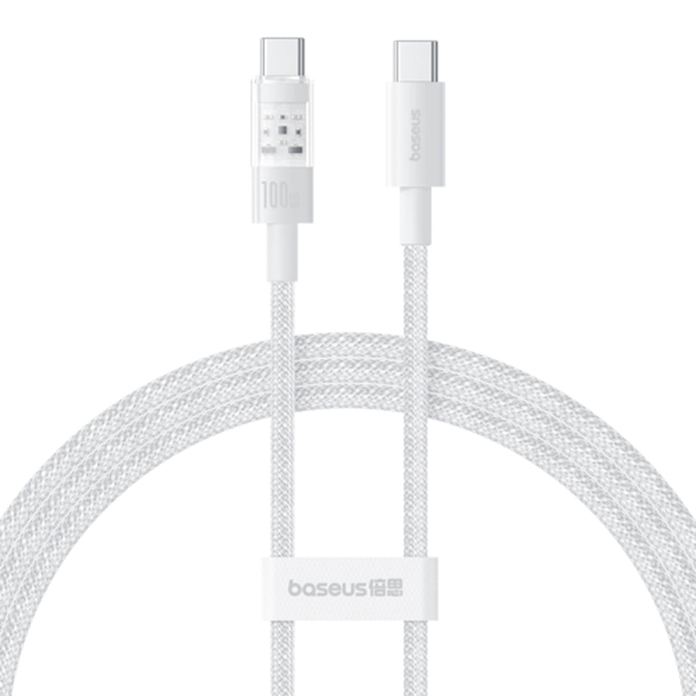 USB-C - USB-C Baseus Gem data- och laddningskabel, 100W, 1m, Vit P10373000211-00