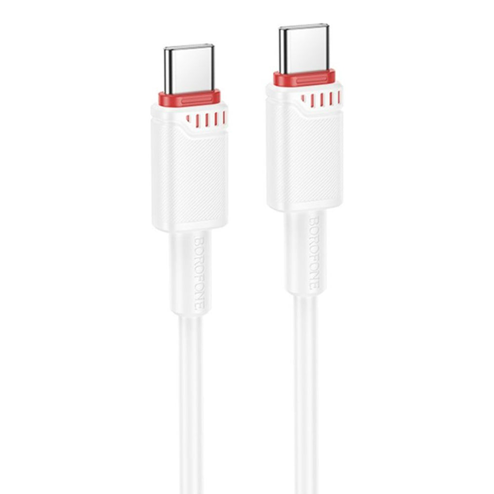 USB-C Data- och Laddningskabel - USB-C Borofone BX110 Beneficio, 60W, 1m, Vit