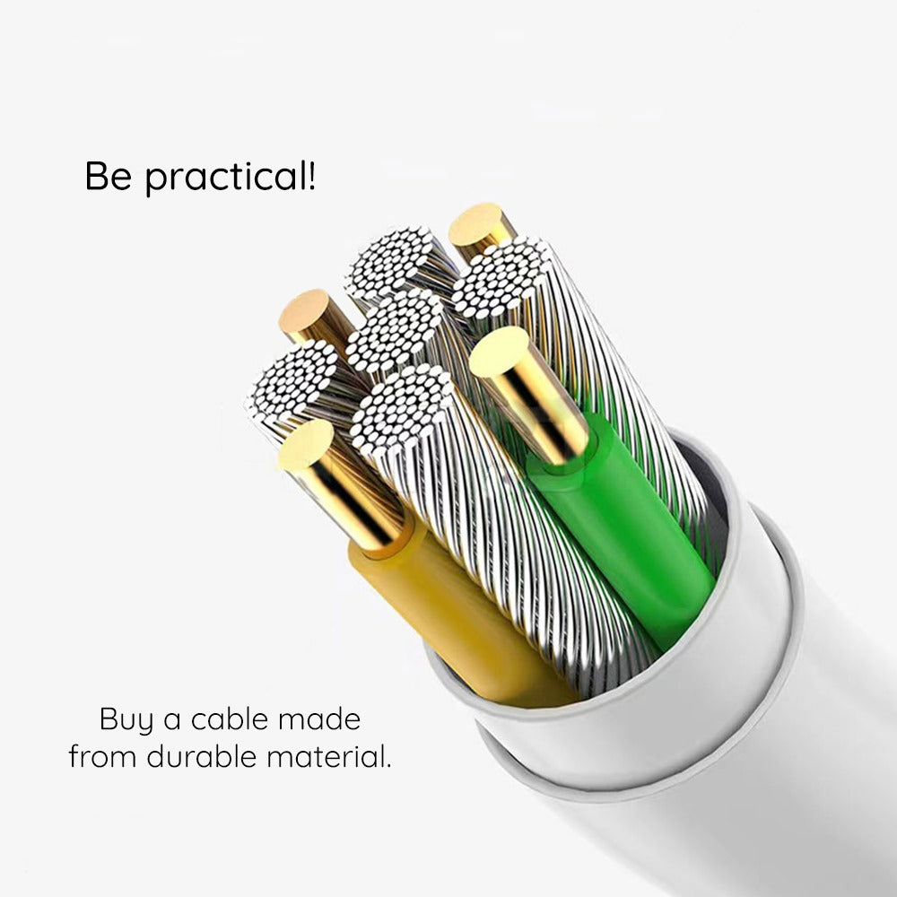 USB-C Data- och Laddningskabel - USB-C Borofone BX110 Beneficio, 60W, 1m, Vit