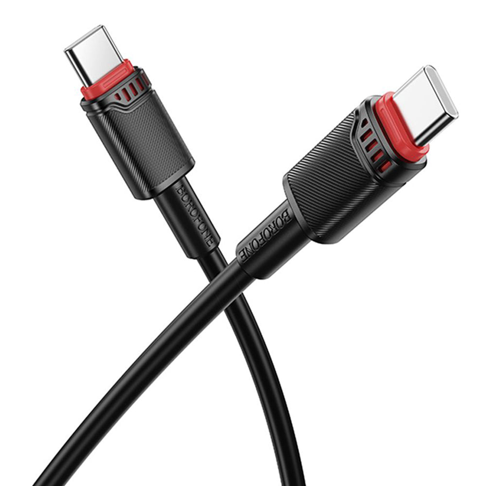 USB-C Data- och Laddningskabel - USB-C Borofone BX110 Beneficio, 60W, 1m, Svart