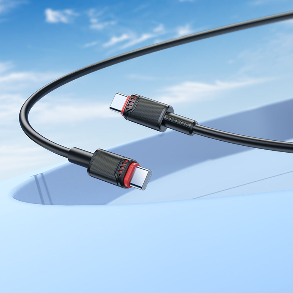 USB-C Data- och Laddningskabel - USB-C Borofone BX110 Beneficio, 60W, 1m, Svart