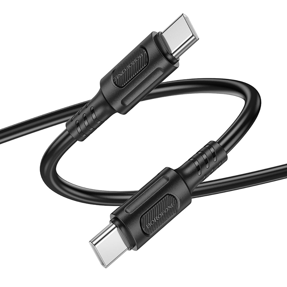 USB-C till USB-C data- och laddningskabel Borofone BX111 Feliz, 60W, 1m, Svart