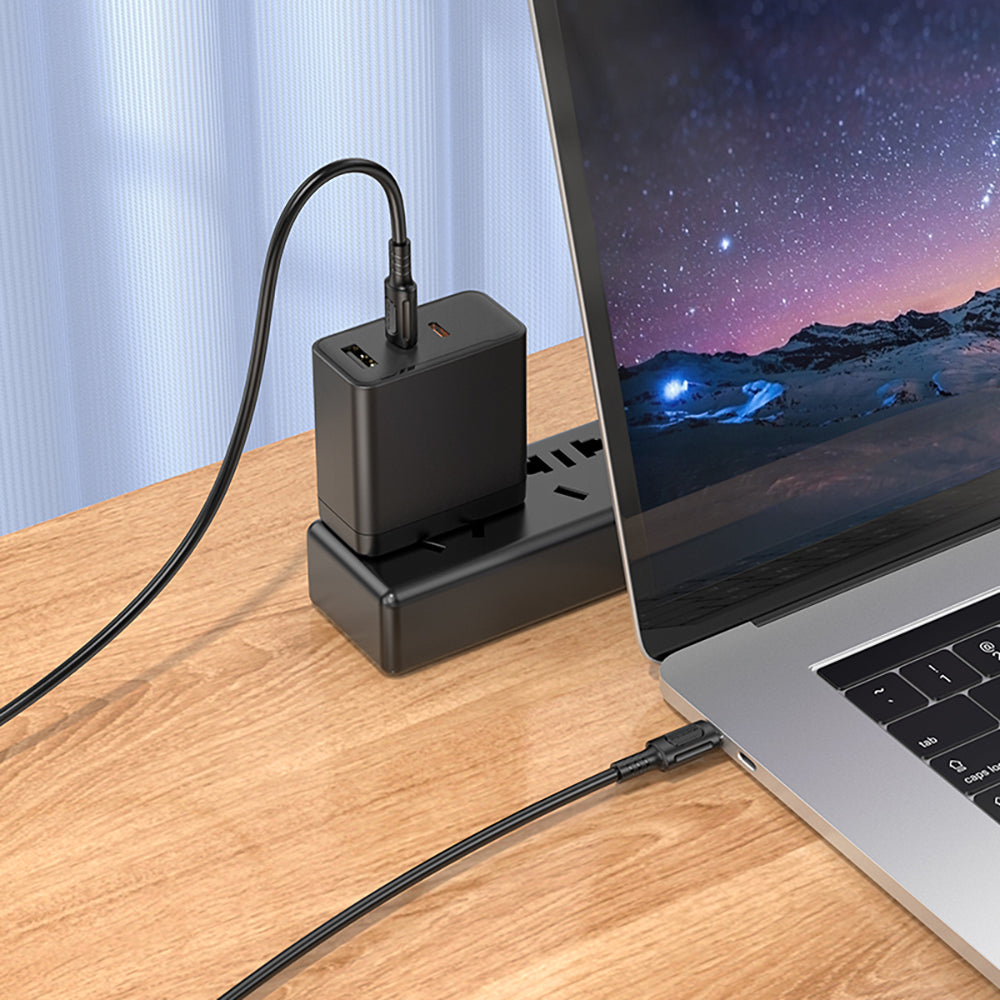 USB-C till USB-C data- och laddningskabel Borofone BX111 Feliz, 60W, 1m, Svart