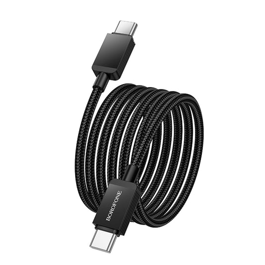 USB-C - USB-C Data- och Laddningskabel Borofone BX120 Placer, 60W, 1m, Svart