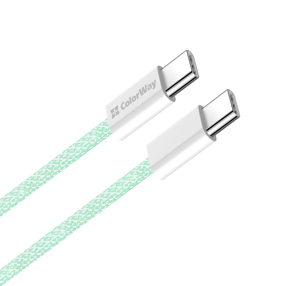 USB-C Data- och Laddningskabel - USB-C ColorWay CW-CBPDCC061, 60W, 1m, Grön