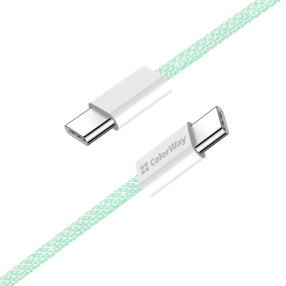 USB-C Data- och Laddningskabel - USB-C ColorWay CW-CBPDCC061, 60W, 1m, Grön