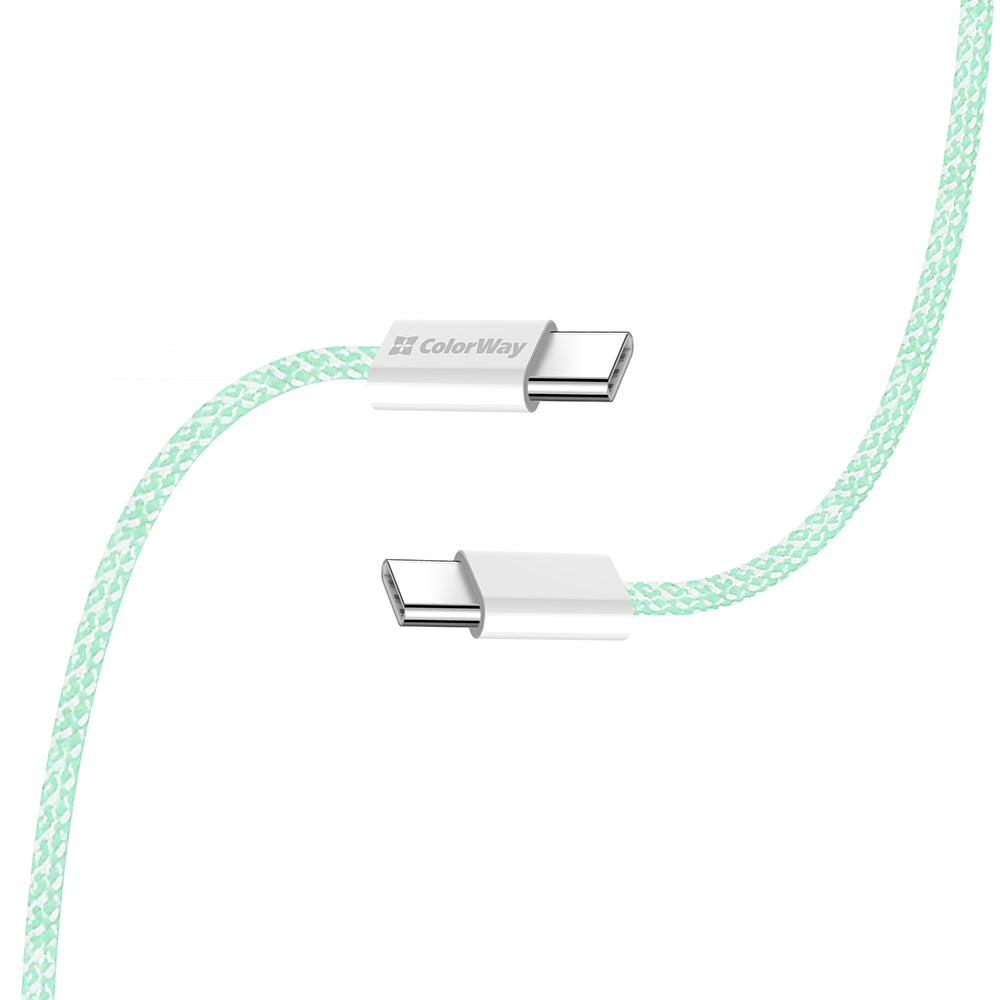 USB-C Data- och Laddningskabel - USB-C ColorWay CW-CBPDCC061, 60W, 1m, Grön