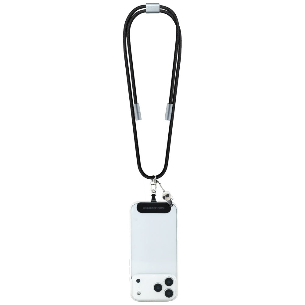 Data- och laddningskabel USB-C - USB-C Karl Lagerfeld Ikonik Charm, 100W, 1.5m, Svart