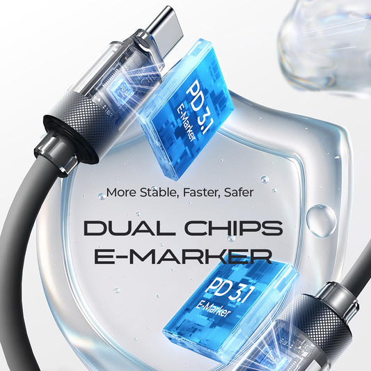 USB-C Data- och laddningskabel - USB-C Lisen L115, 100W, 3m, Grå YL0126010031