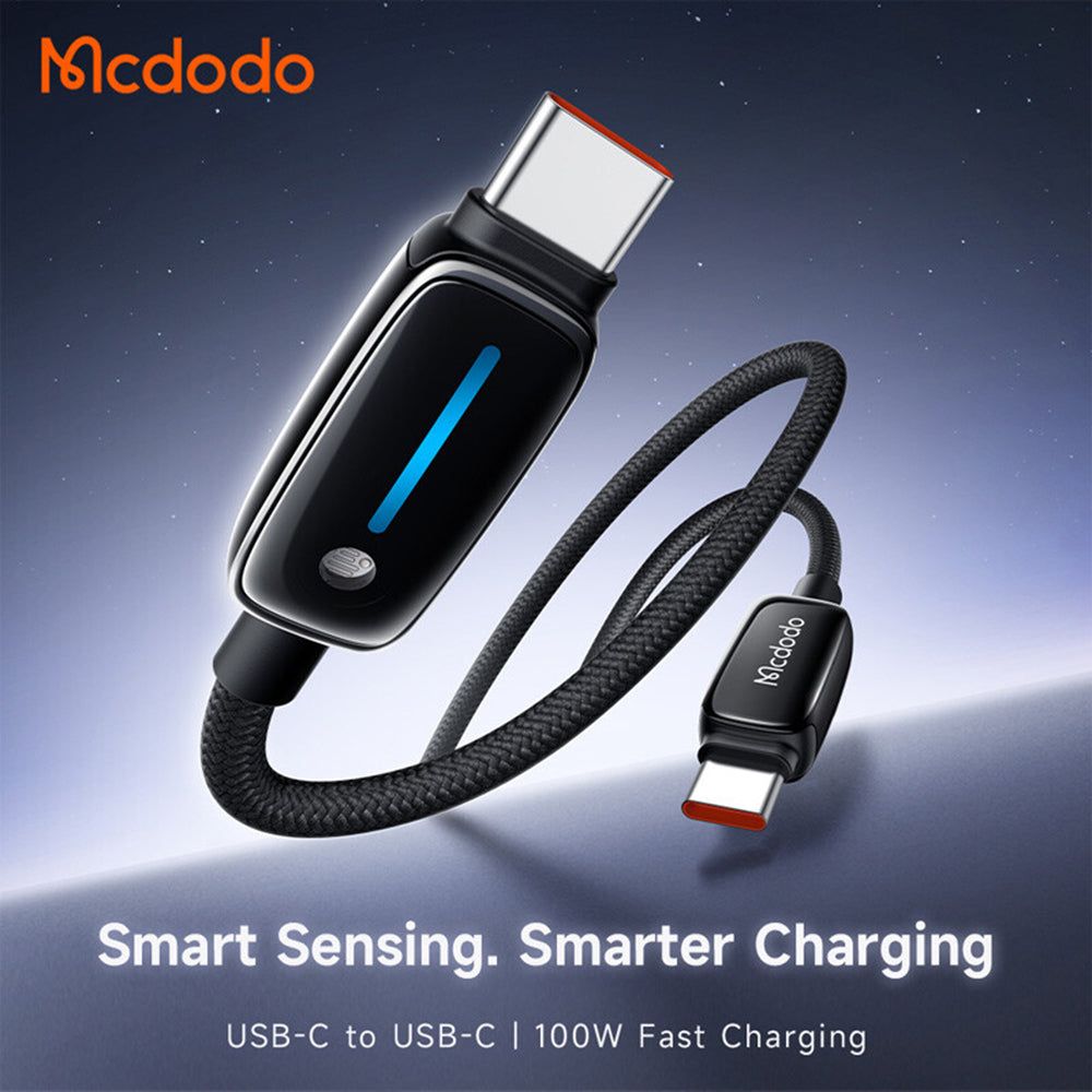 Data- och laddningskabel USB-C - USB-C McDodo CA-0100, 100W, 1.2m, Svart