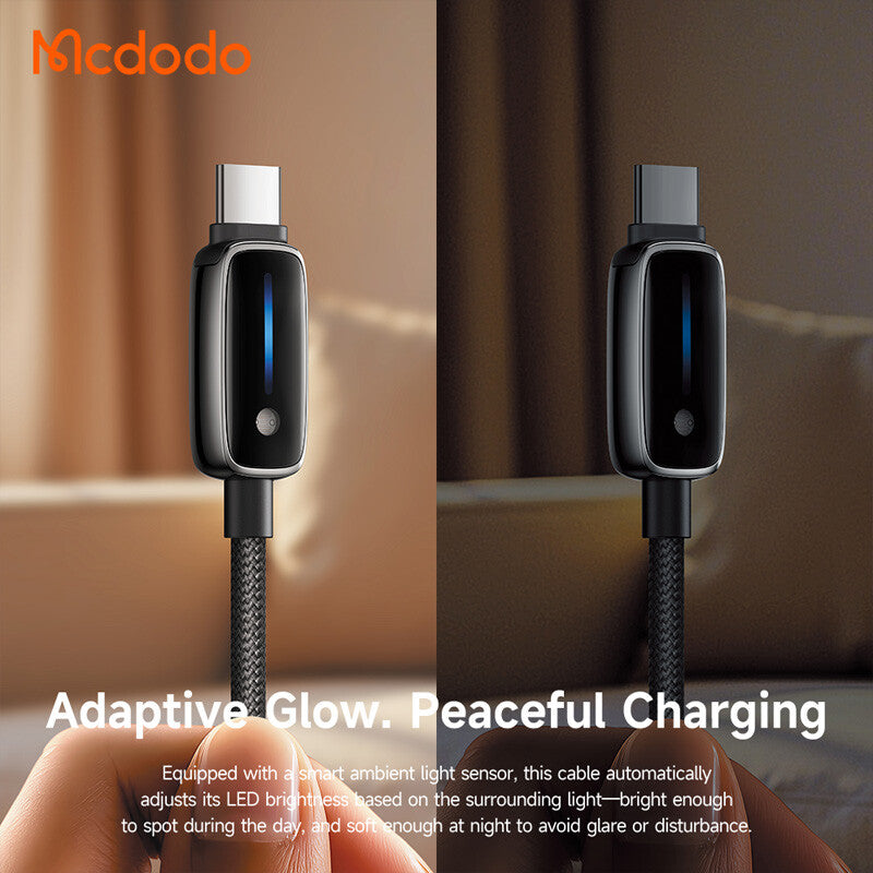 Data- och laddningskabel USB-C - USB-C McDodo CA-0100, 100W, 1.2m, Svart