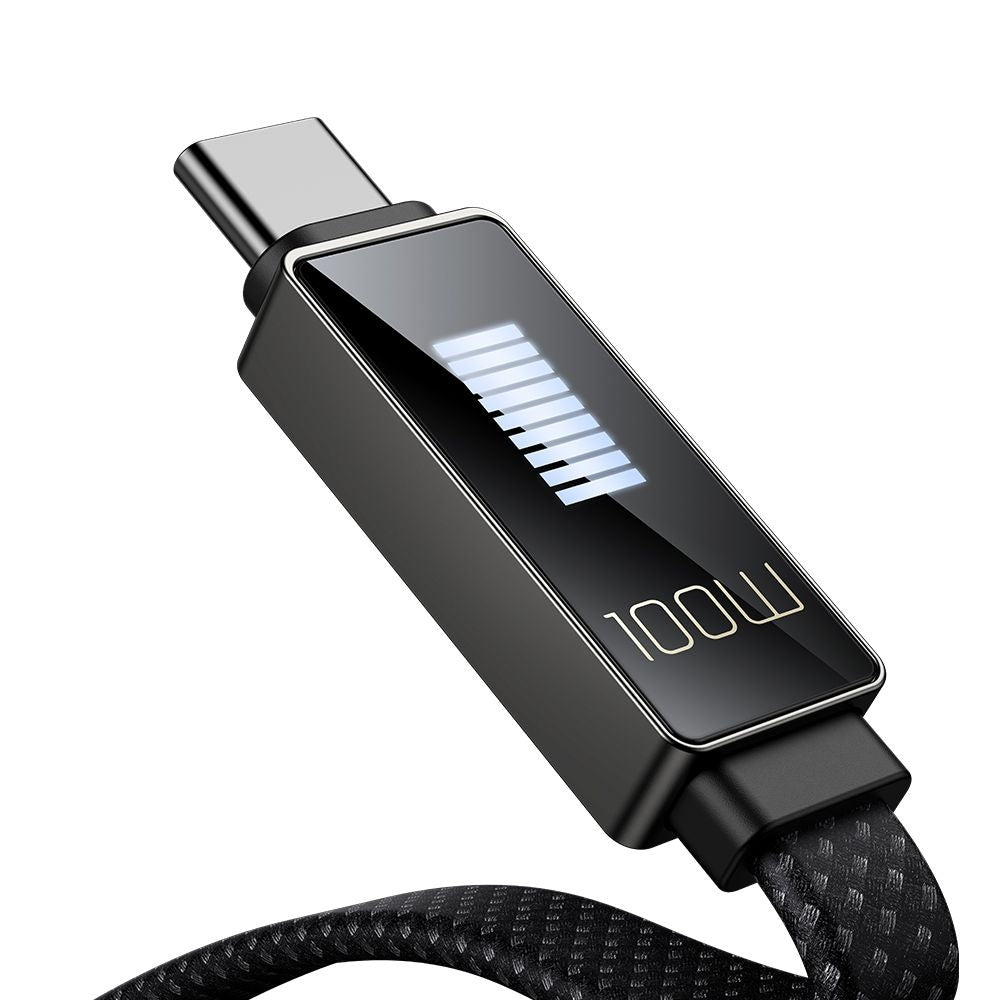 USB-C - USB-C data- och laddningskabel McDodo CA-4470 Rythm Display, 100W, 1.2m, Svart