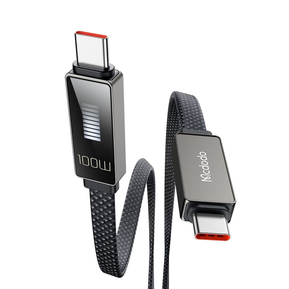 USB-C - USB-C data- och laddningskabel McDodo CA-4470 Rythm Display, 100W, 1.2m, Svart