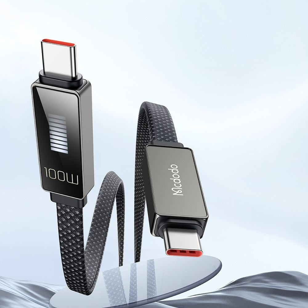 USB-C - USB-C data- och laddningskabel McDodo CA-4470 Rythm Display, 100W, 1.2m, Svart