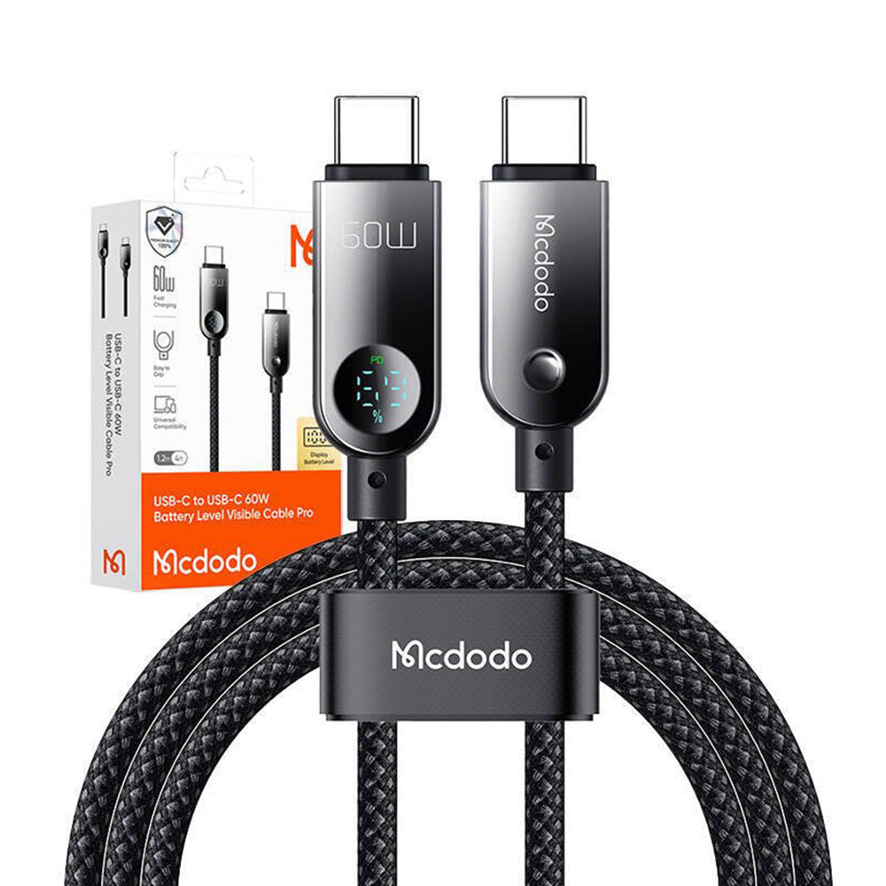 USB-C Data and Charging Cable - USB-C McDodo CA-4780 Display, 60W, 1.2m, Black