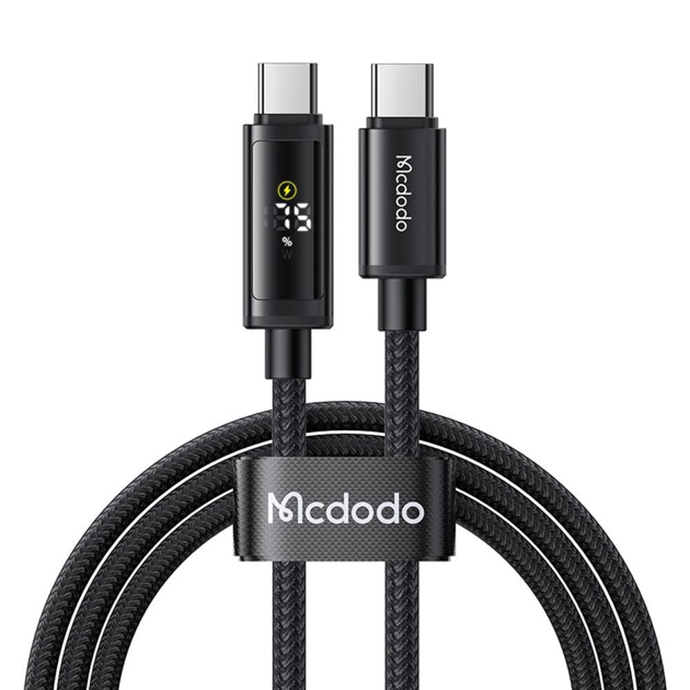USB-C - USB-C Data- och Laddningskabel McDodo CA-8000 Display, 100W, 1.2m, Svart