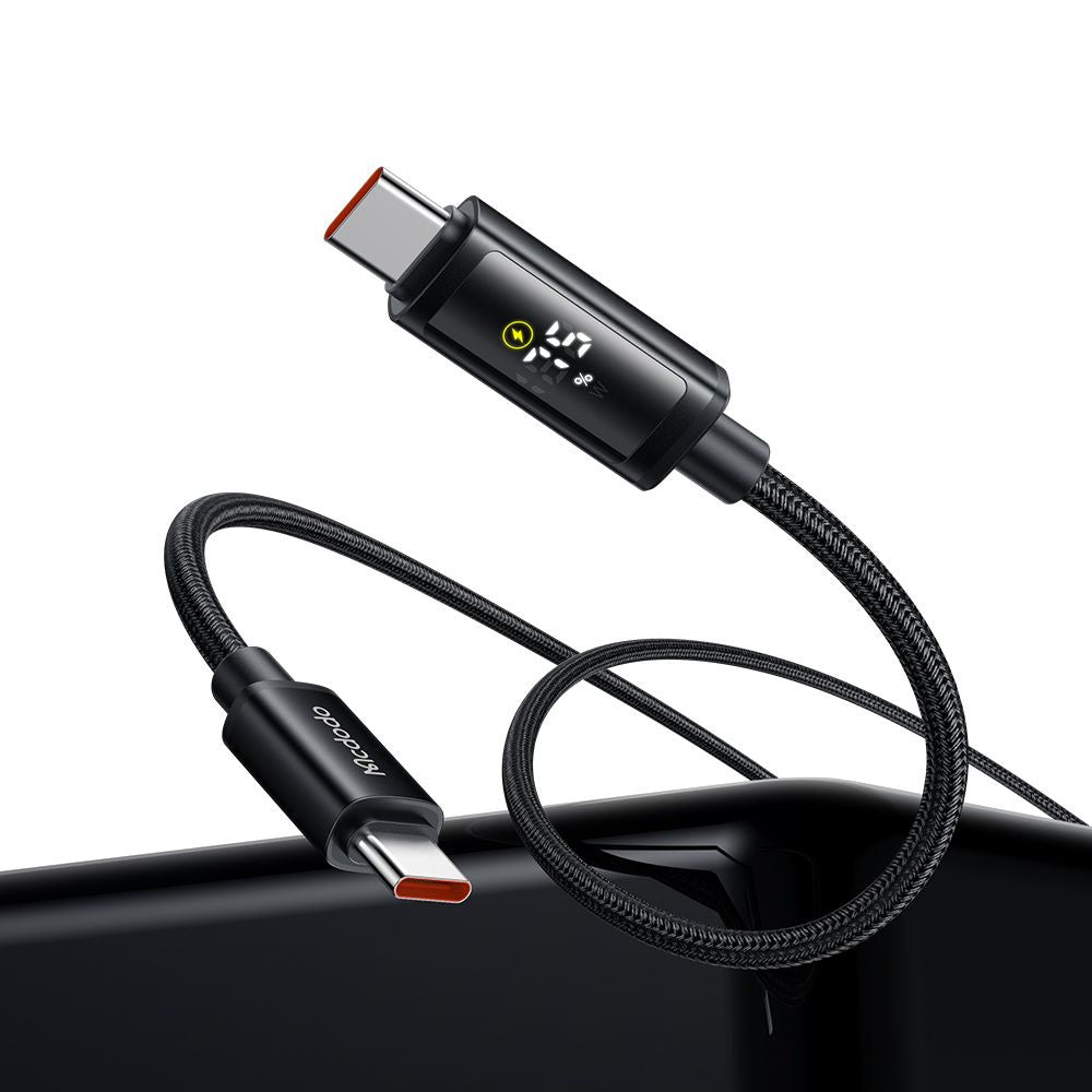USB-C - USB-C Data- och Laddningskabel McDodo CA-8000 Display, 100W, 1.2m, Svart