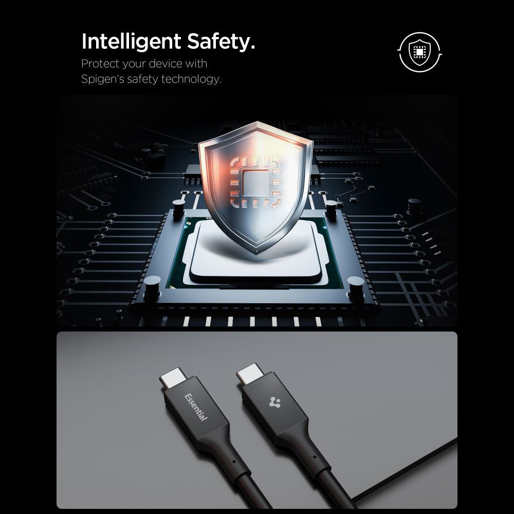 USB-C Data- och Laddningskabel - USB-C Spigen EB24012CC, 240W, 1.2m, Svart ACA09461