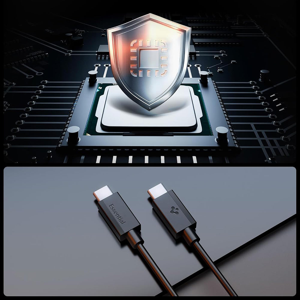 USB-C Data- och laddningskabel - USB-C Spigen EB6015CC, 60W, 1,5m, Svart ACA10417