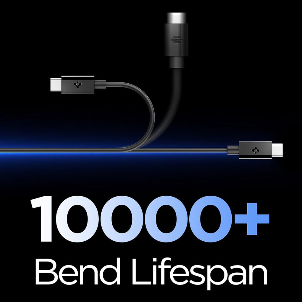 USB-C Data- och laddningskabel - USB-C Spigen EB6015CC, 60W, 1,5m, Svart ACA10417