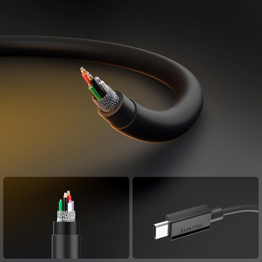 USB-C Data- och laddningskabel - USB-C Spigen EB6015CC, 60W, 1,5m, Svart ACA10417