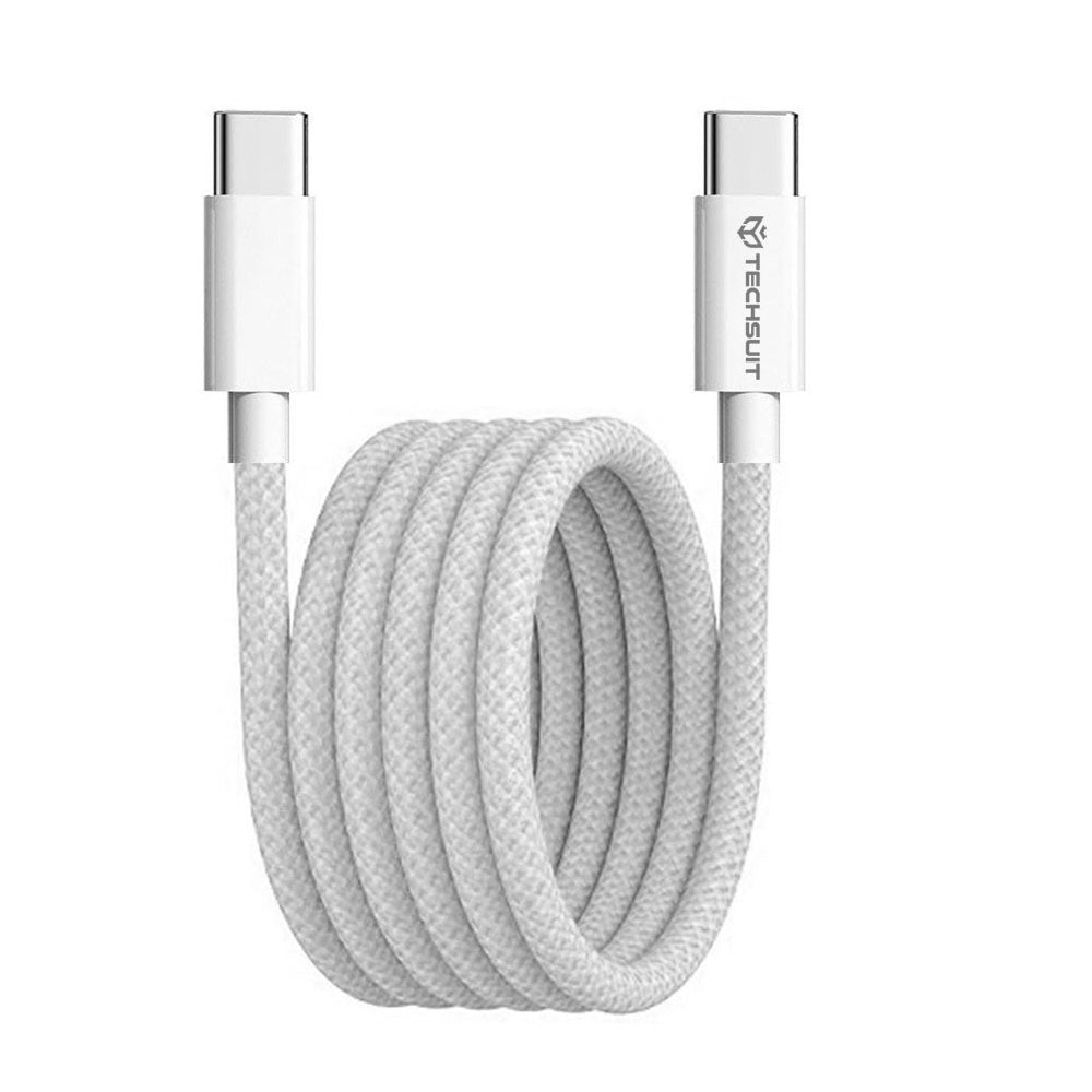 USB-C - USB-C data- och laddningskabel Techsuit PCB114D, 60W, 1m, Grå