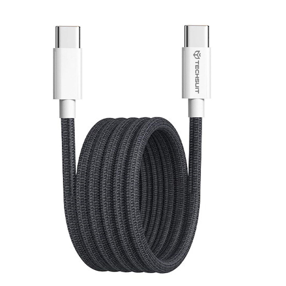 USB-C Data- och Laddningskabel - USB-C Techsuit PCB114D, 60W, 1m, Svart
