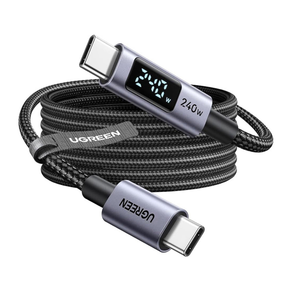 USB-C Data- och Laddningskabel - USB-C UGREEN 65866 Display, 240W, 1m, Grå