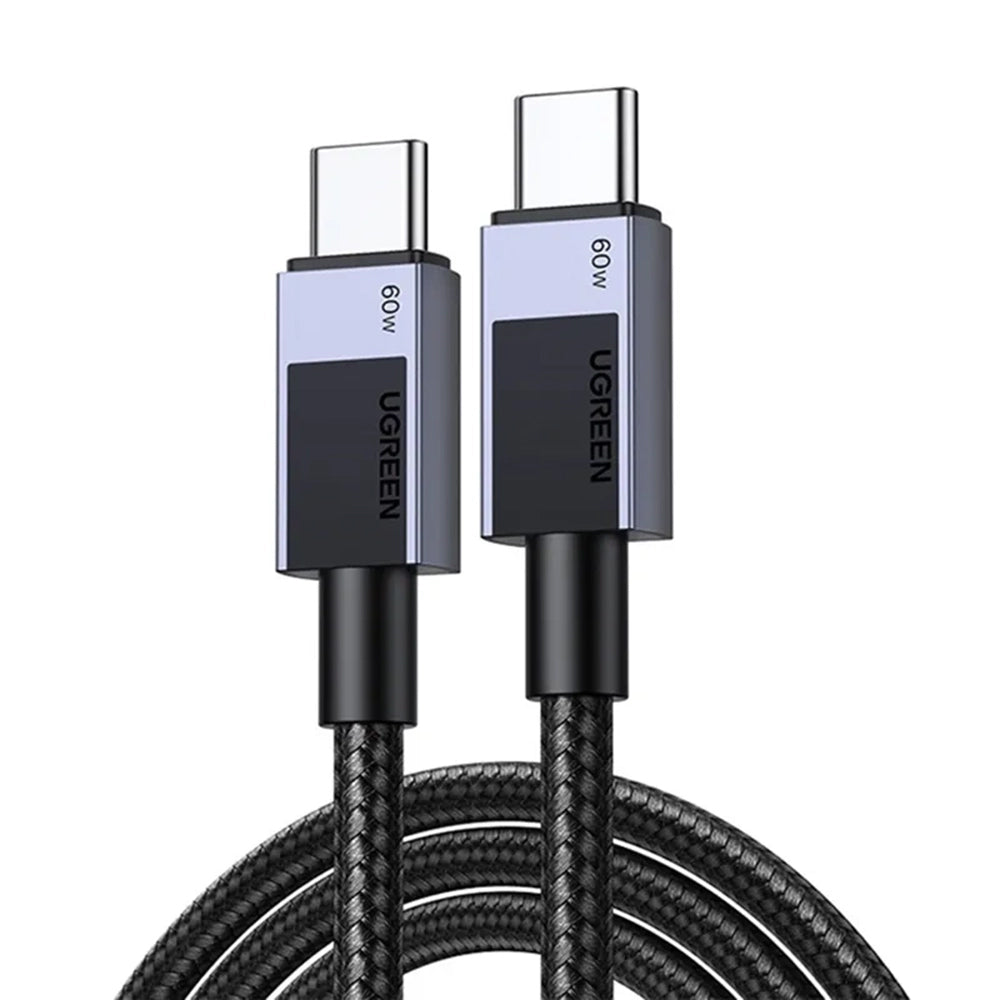 USB-C till USB-C Data- och Laddningskabel UGREEN L524, 60W, 1m, Grå