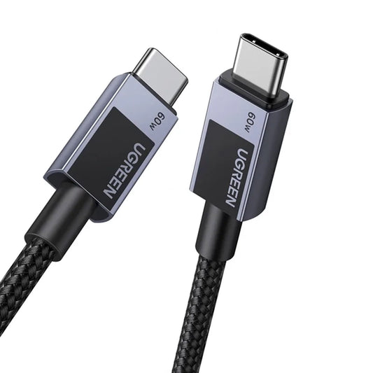 USB-C till USB-C Data- och Laddningskabel UGREEN L524, 60W, 1m, Grå