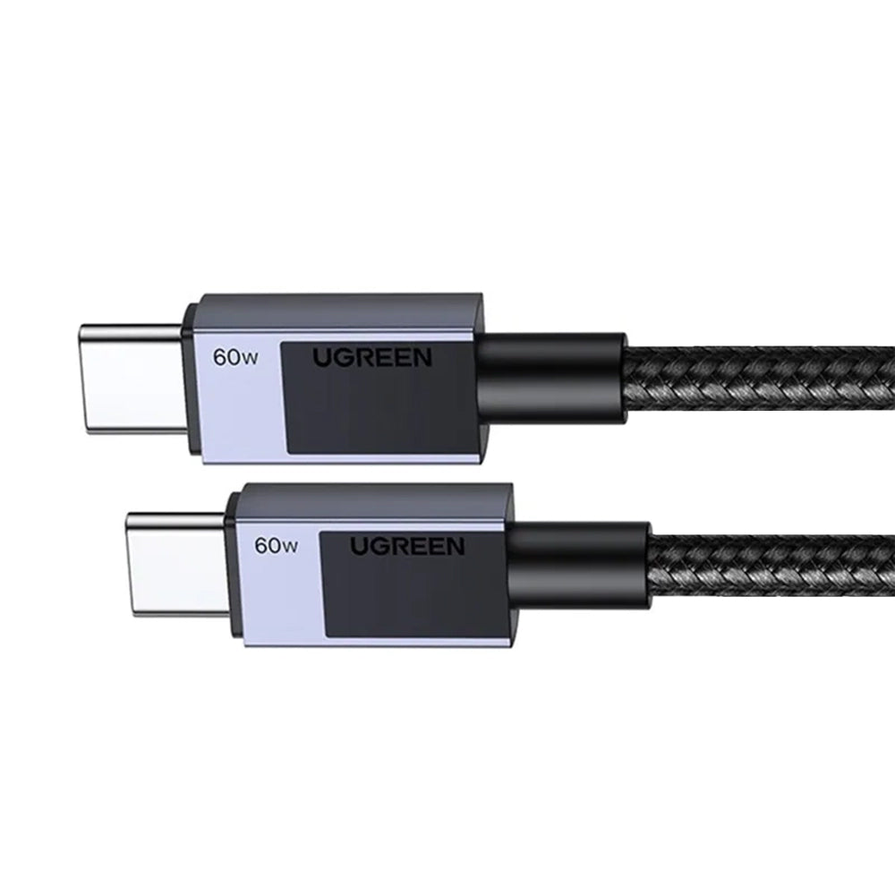 USB-C till USB-C Data- och Laddningskabel UGREEN L524, 60W, 1m, Grå
