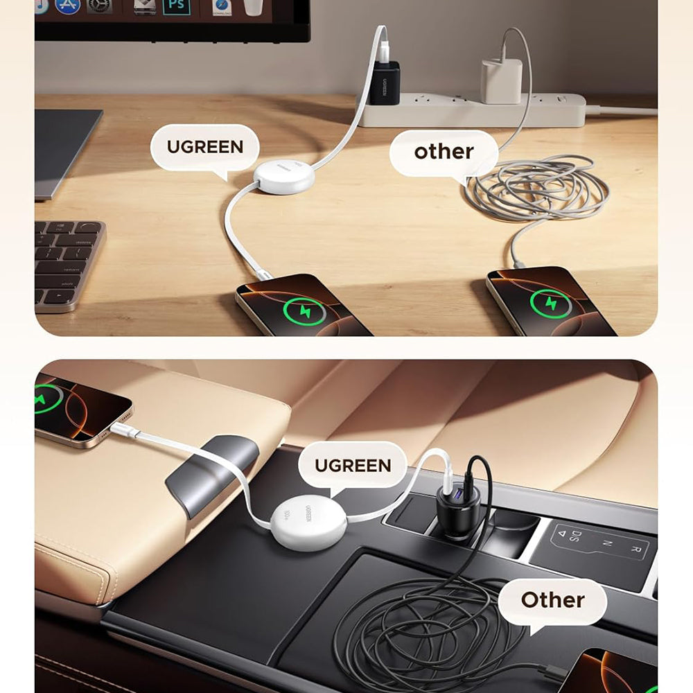 USB-C Data- och Laddningskabel - USB-C UGREEN L531, 100W, 1m, Vit