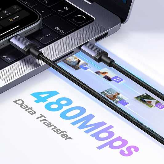 USB-C Data- och Laddningskabel - USB-C UGREEN L532, 240W, 0.5m, Grå