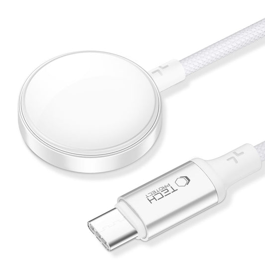Trådlös laddare Tech-Protect MC02 Ultraboost C för Apple Watch Series, USB-C, Vit