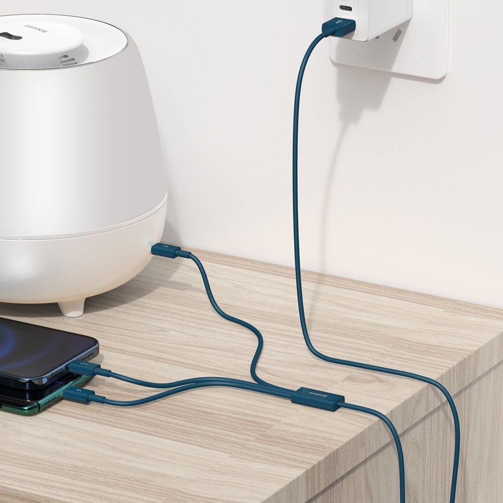 USB-A - Lightning / microUSB / USB-C Baseus Superior 3in1 Series, 20W, 1.5m, Blå CAMLTYS-03