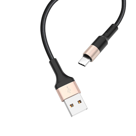 Data- och laddningskabel USB-A - USB-C HOCO X26 Xpress, 18W, 1m, Guld