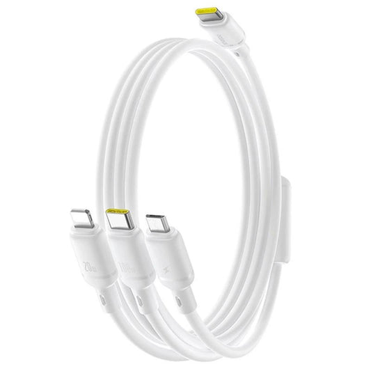USB-C - Lightning / microUSB / USB-C Baseus Silky 3in1 laddningskabel, 100W, 1.5m, Vit P10377706213-00