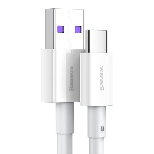 Data- och laddningskabel USB-A - USB-C Baseus Superior Series, 66W, 1m, vit CATYS-02