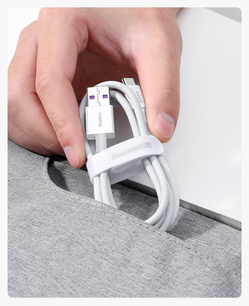 Data- och laddningskabel USB-A - USB-C Baseus Superior Series, 66W, 1m, vit CATYS-02