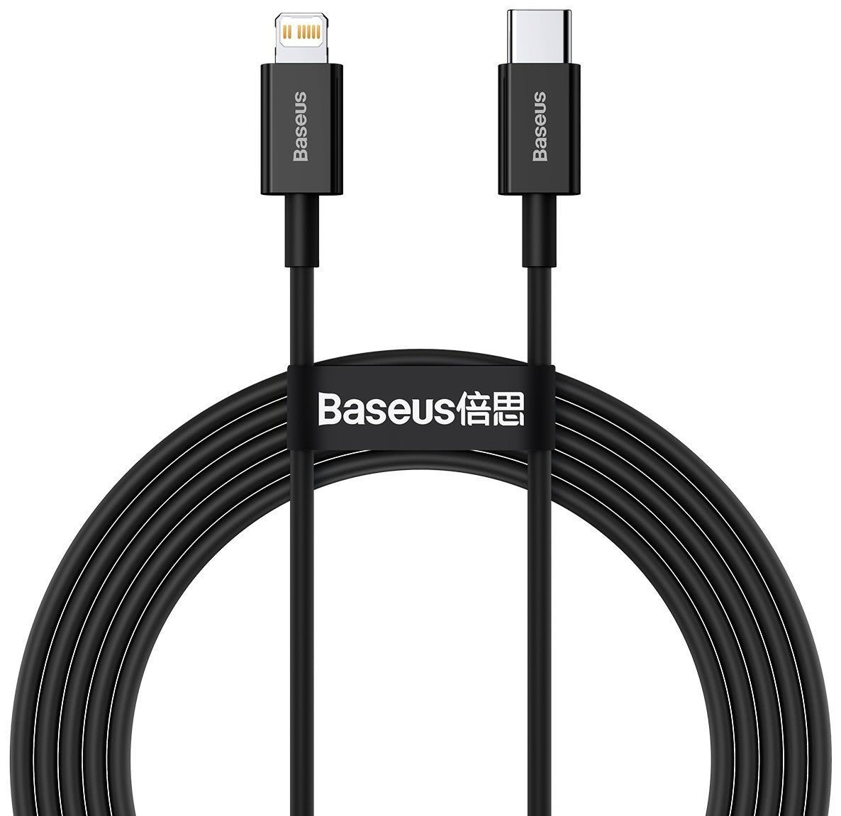 Data- och laddningskabel USB-C - Lightning Baseus Superior Series, 20W, 2m, Svart CATLYS-C01