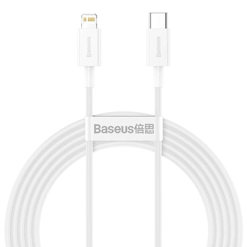 Data- och laddningskabel USB-C - Lightning Baseus Superior Series, 20W, 2m, Vit CATLYS-C02