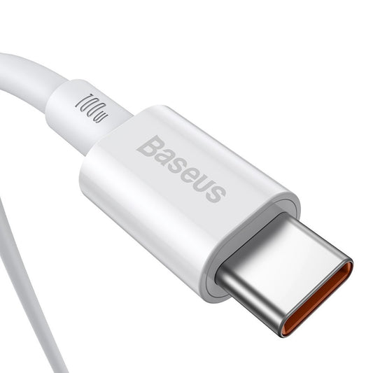 USB-C data- och laddningskabel - USB-C Baseus Superior Series, 100W, 1m, vit CATYS-B02