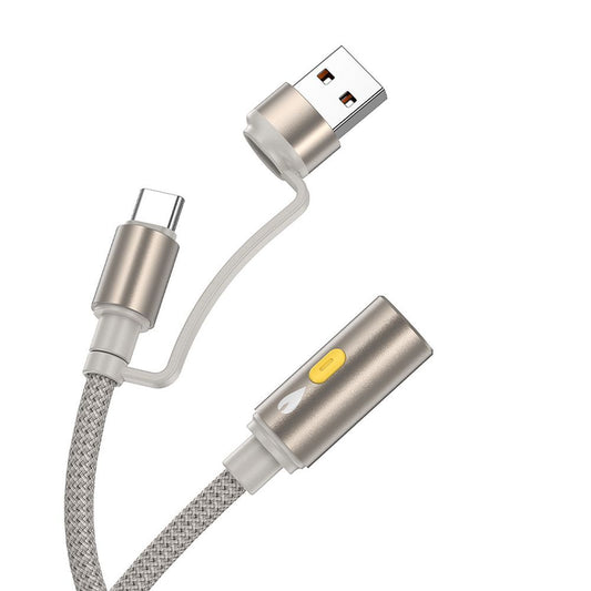 Elektrisk tändare HOCO UA38B, USB-C / USB-A, 0,3m, Guld