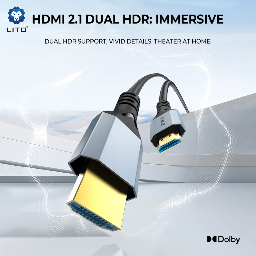 Lito HD119 videokabel, HDMI - HDMI, 8K, 1,8 m, svart
