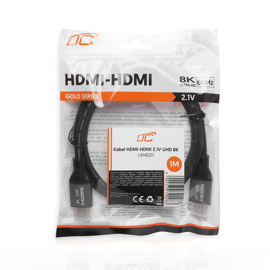 LTC Gold videosladd, HDMI - HDMI, 8K, 1m, svart