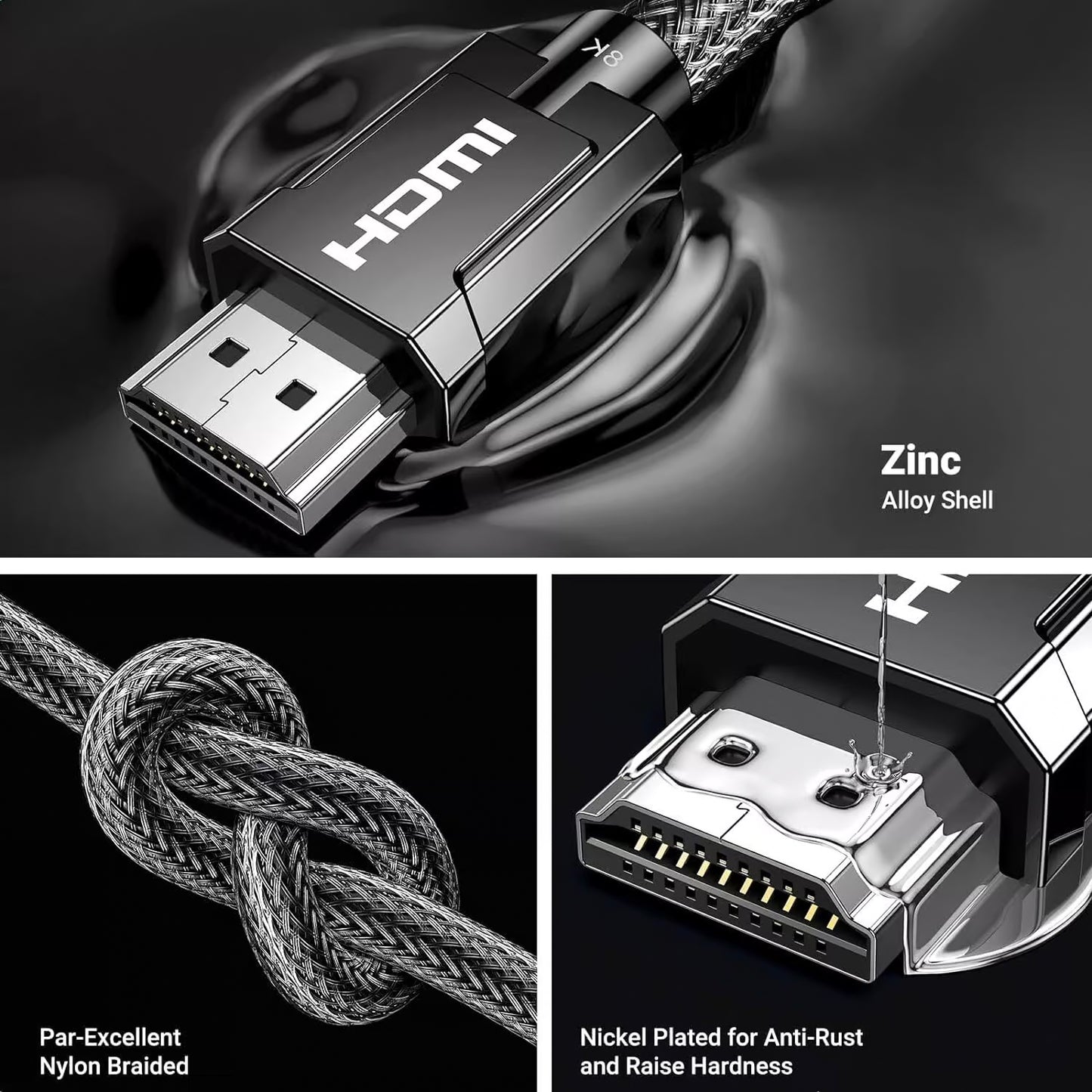UGREEN Videokabel, HDMI - HDMI, 8K, 1.5m, Svart