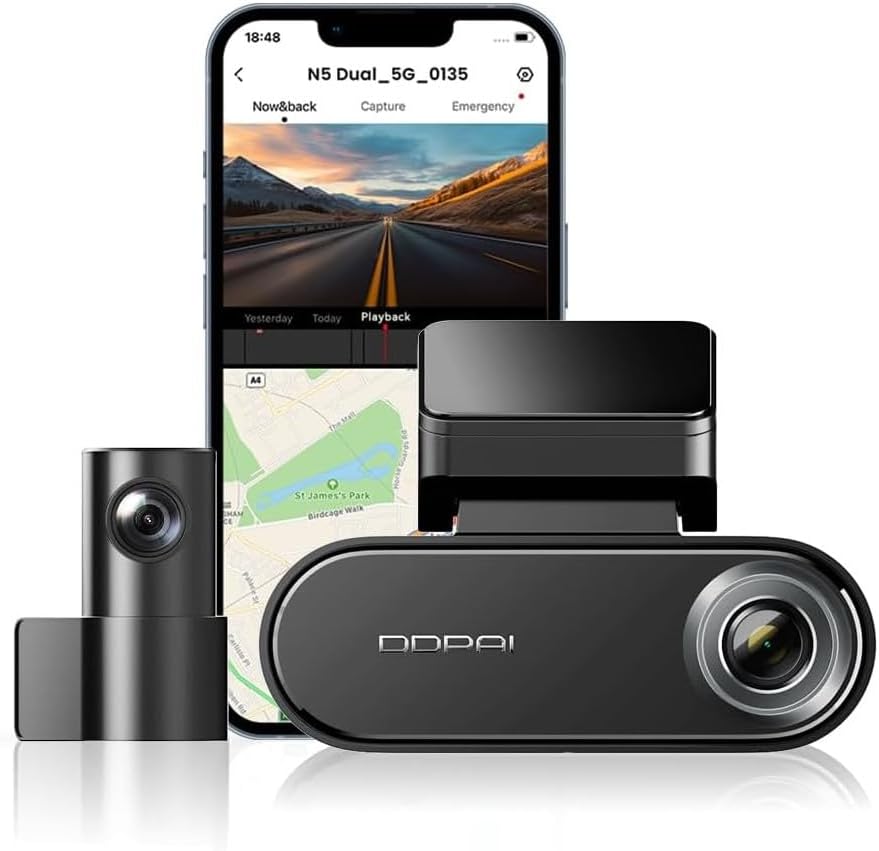 Bil Kamera Fram Bak DDPAI N5 Dual, 4K, Wi-Fi, GPS, AI
