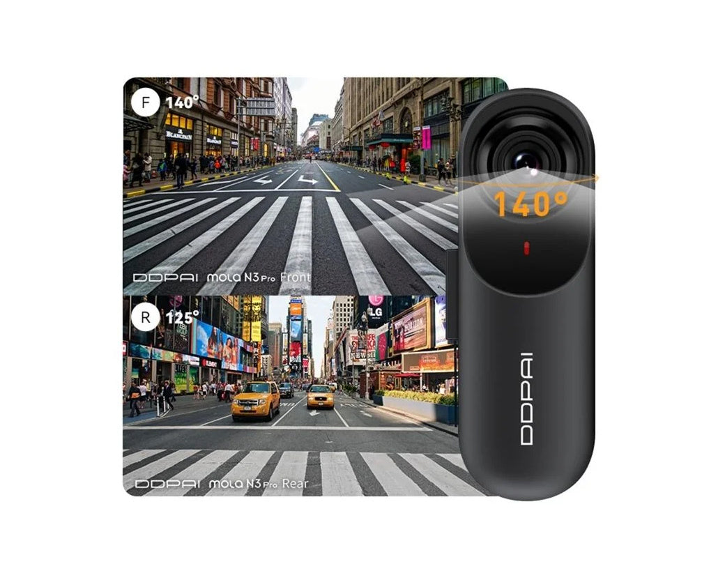 Bil Kamera Fram Bak DDPAI mola N3 Pro, 1600P, Wi-Fi