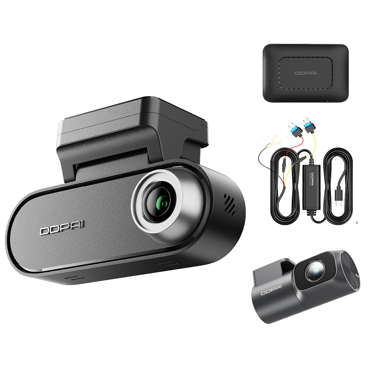 Fram- och bakre bilkamera DDPAI N5 Dual 2026, 4K, Wi-Fi, GPS, AI